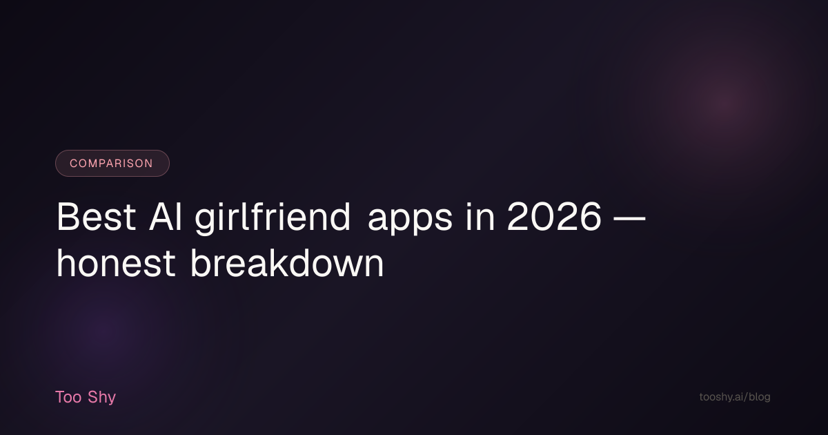 Best AI girlfriend apps in 2026 — honest breakdown | Too Shy